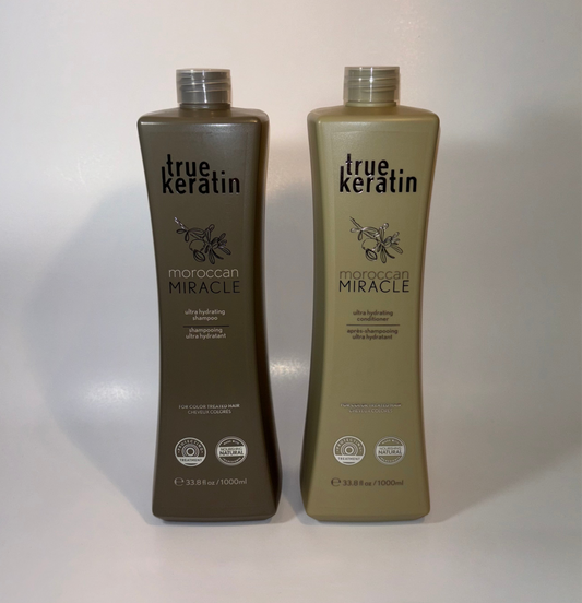 True Keratin moroccan MIRACLE Shampoo & Conditioner 33.8 Oz/1000 ml SET